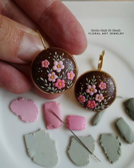 Made to order Night Garden Polymer Clay Earrings