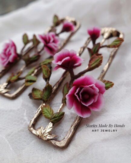 Rose Garden Polymer Clay Earrings