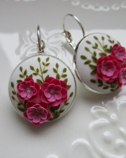 MADE TO ORDER Pink Valley Polymer Clay Earrings