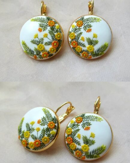Made to order Warm Sunrise Polymer Clay Earrings Handmade Earrings Flower earrings hook earring Women floral earrings Birthday gift for Her